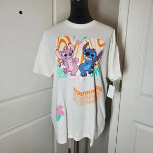 NWT Disney's Lilo & Stitch Juniors' You Are My Fav Oversized Graphic Tee Sz Med